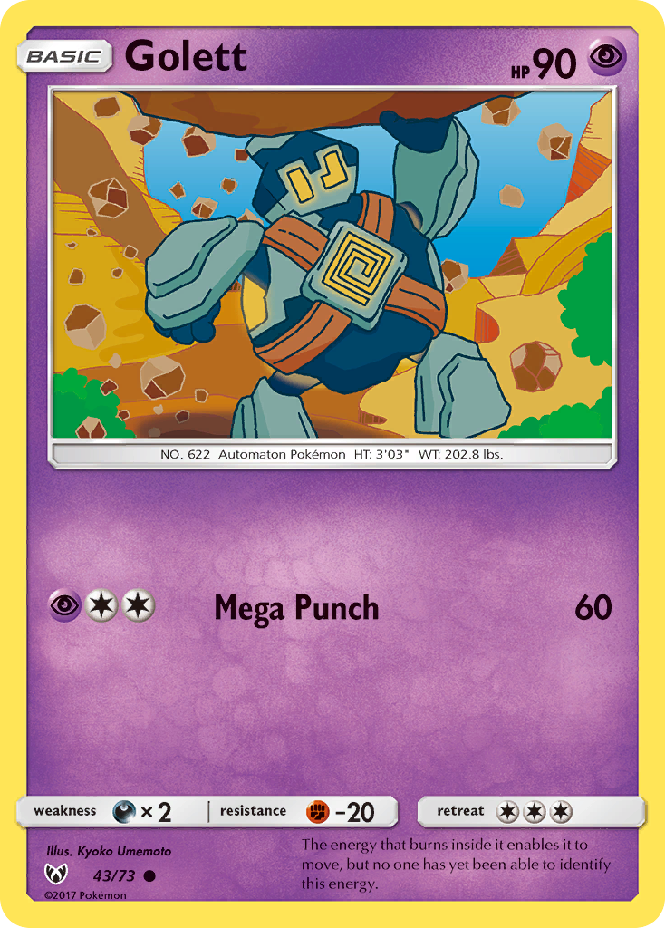Golett 43 Common card from Shining Legends