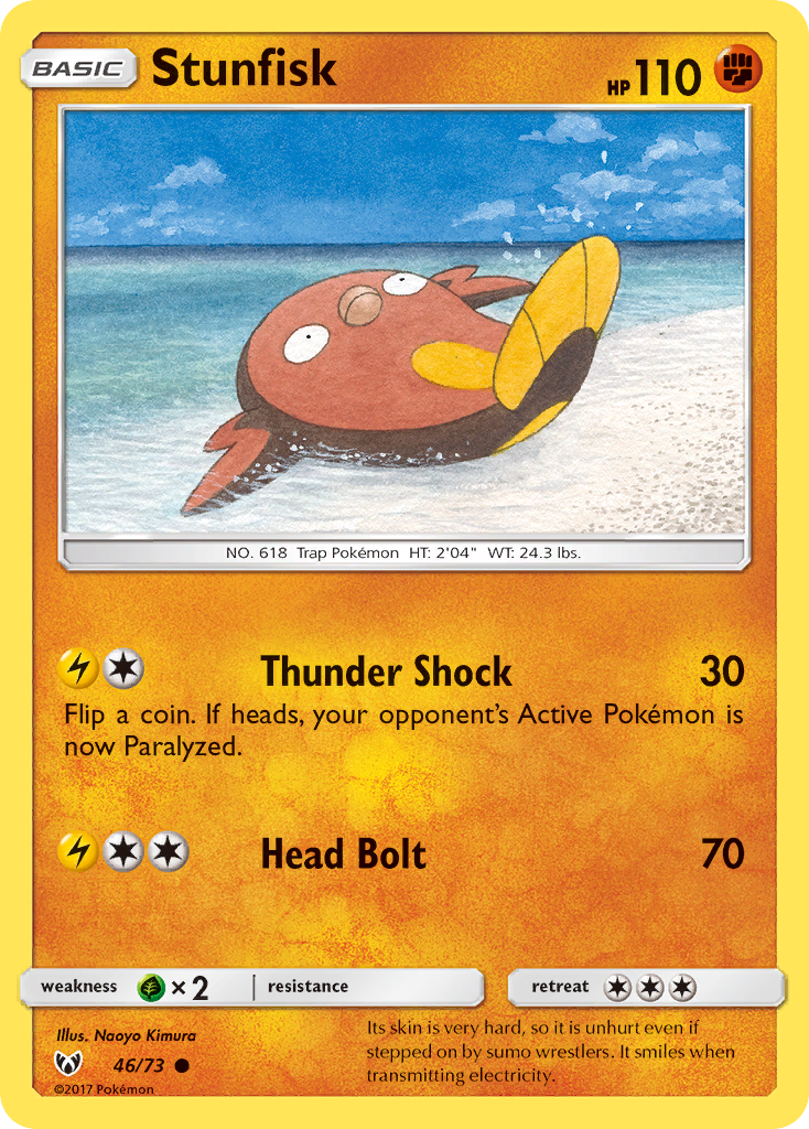 Stunfisk 46 Common card from Shining Legends