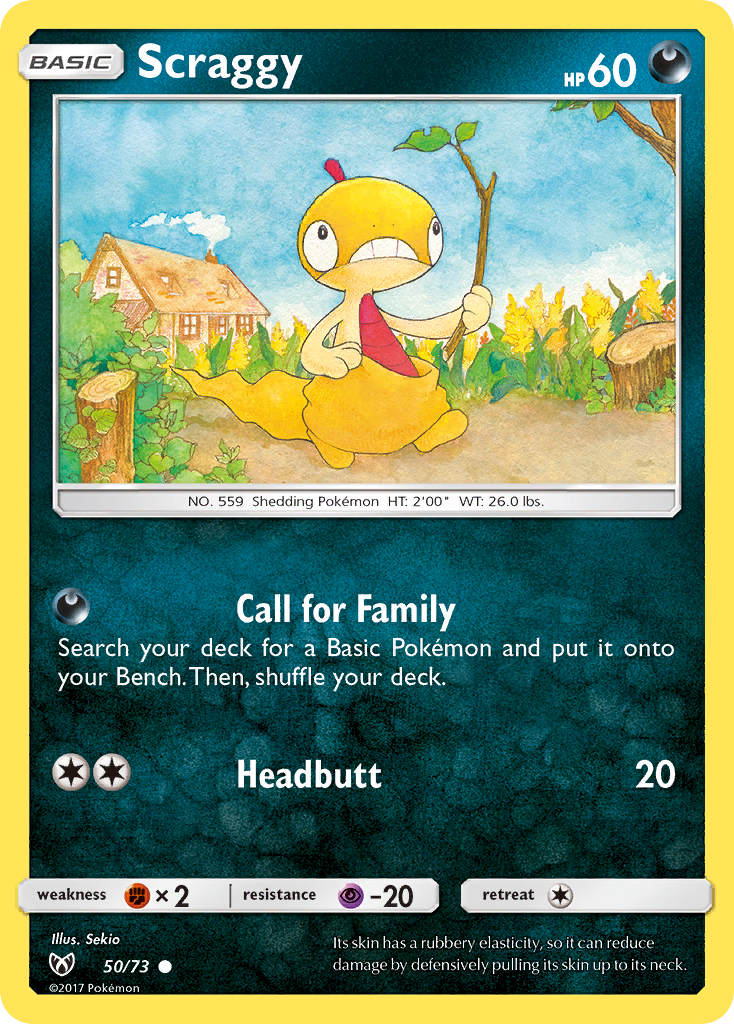 Scraggy 50 Common card from Shining Legends