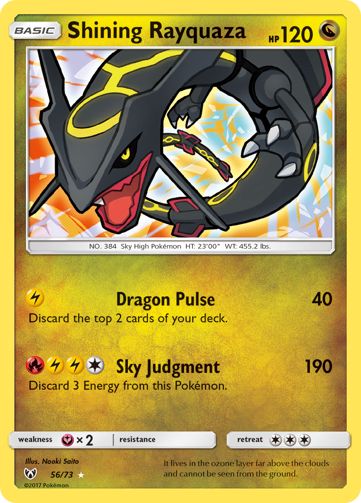 Shining Rayquaza 56 Rare Shining card from Shining Legends