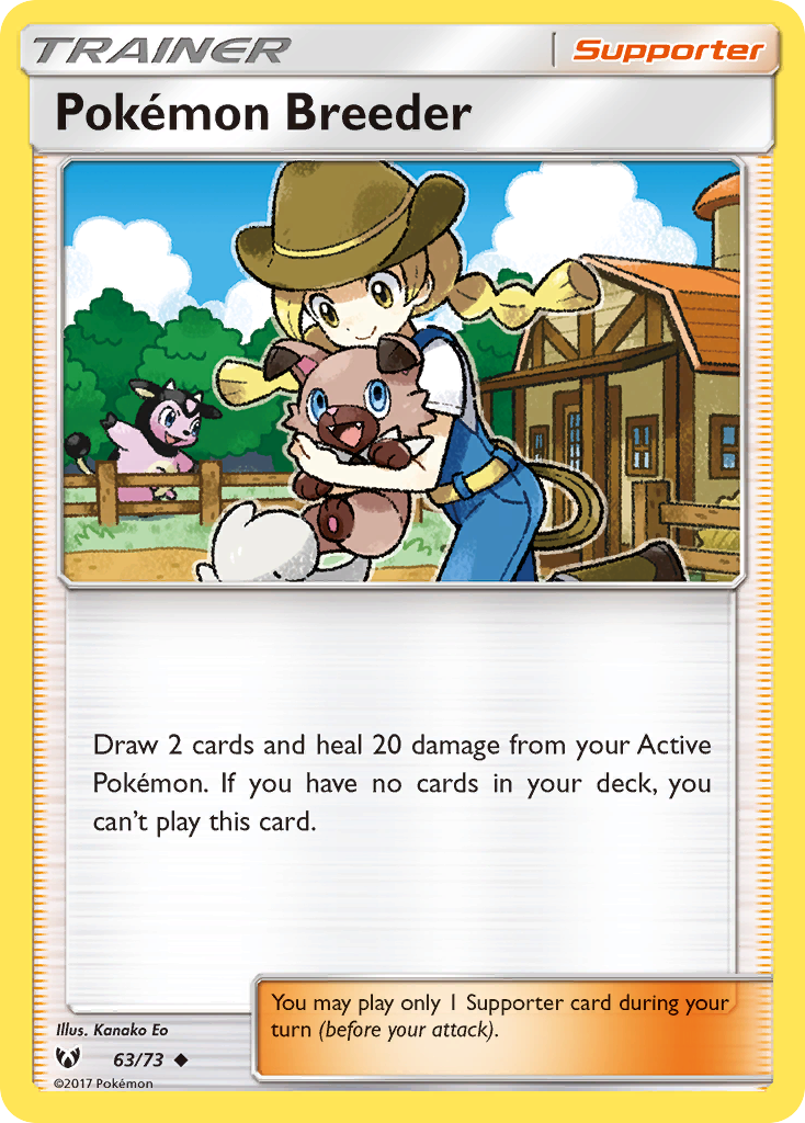 Pokémon Breeder 63/73 Uncommon card from Shining Legends