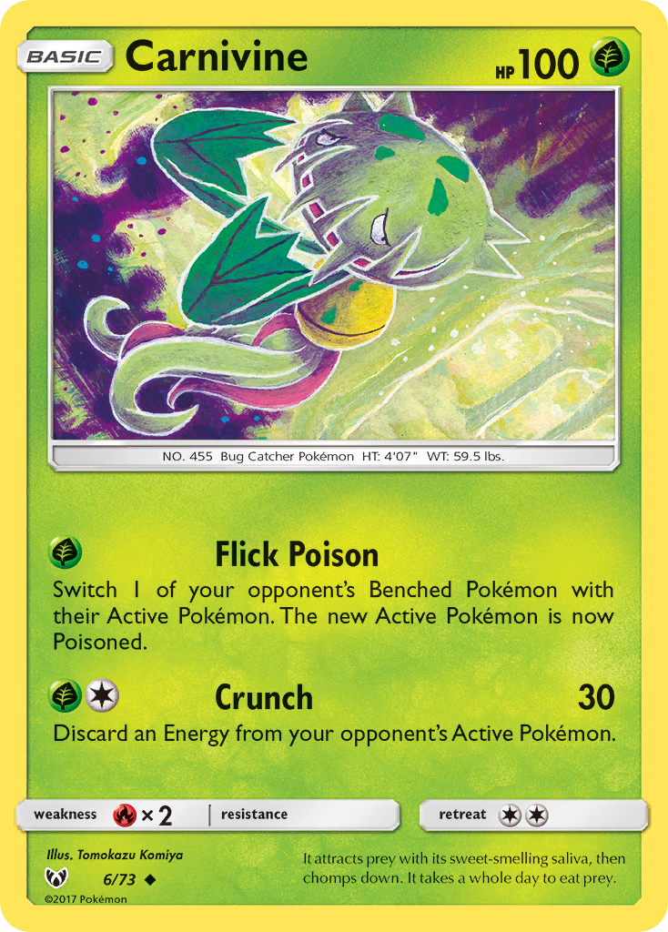Carnivine 6 Uncommon card from Shining Legends