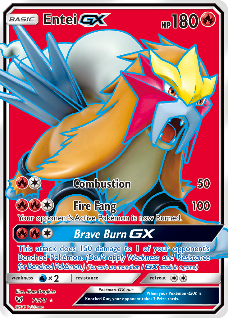Entei-GX 71 Rare Ultra card from Shining Legends