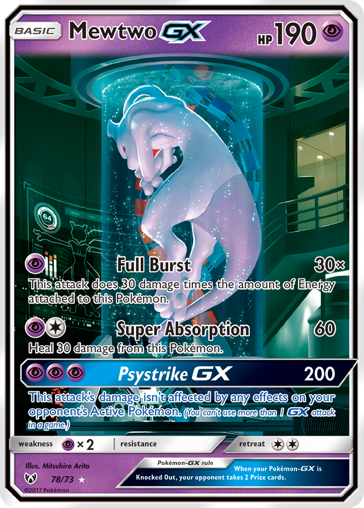Mewtwo-GX 78/73 Rare Secret card from Shining Legends