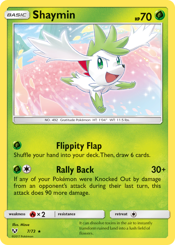 Shaymin 7 Rare Holo card from Shining Legends