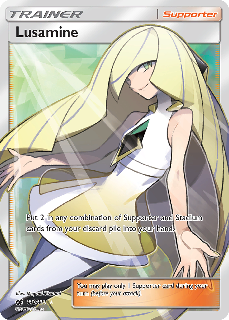 Lusamine 110/111 Rare Ultra card from Crimson Invasion