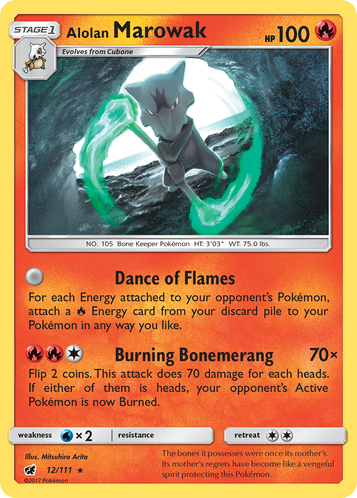Alolan Marowak 12/111 Rare Holo card from Crimson Invasion