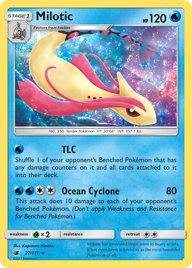 Milotic 27 Rare Holo card from Crimson Invasion