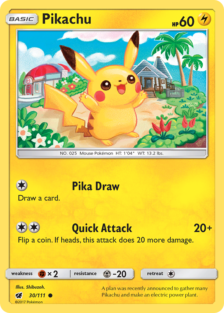 Pikachu 30 Common card from Crimson Invasion
