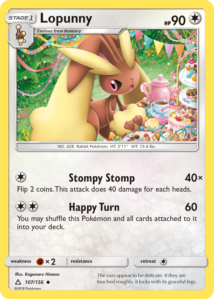 Lopunny 107 Uncommon card from Ultra Prism
