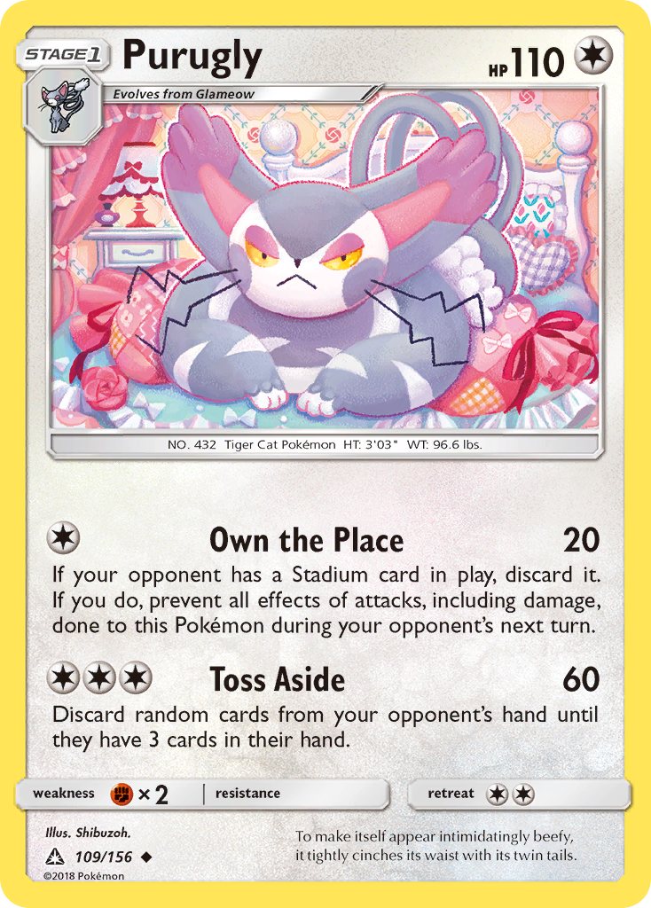 Purugly 109 Uncommon card from Ultra Prism