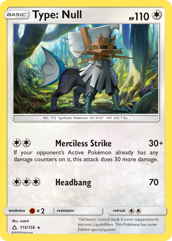 Type: Null 115 Rare card from Ultra Prism