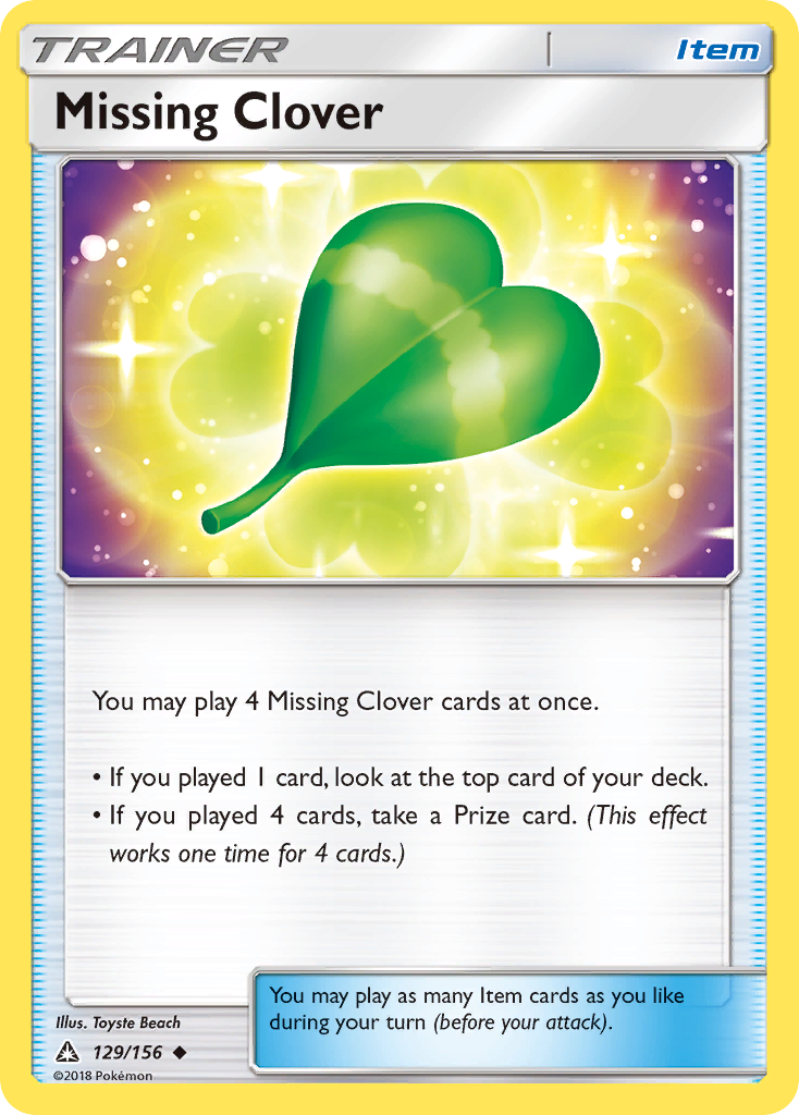 Missing Clover 129 Uncommon card from Ultra Prism