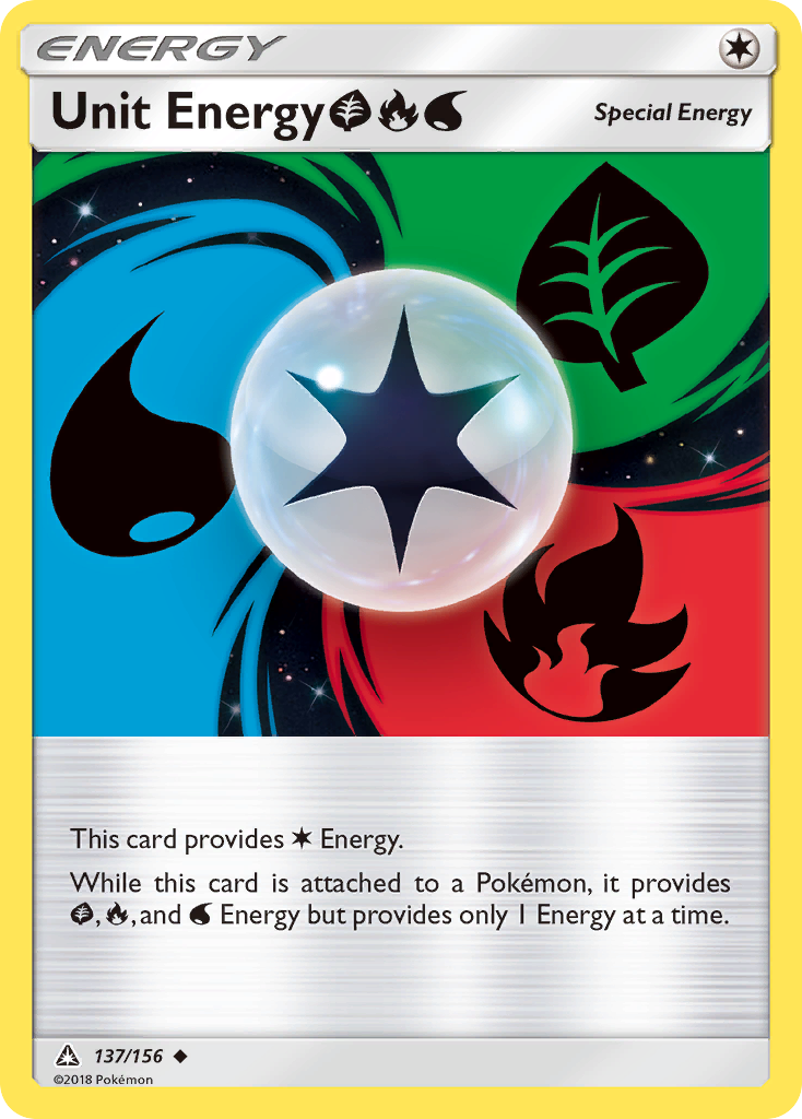 Unit Energy GrassFireWater 137 Uncommon card from Ultra Prism