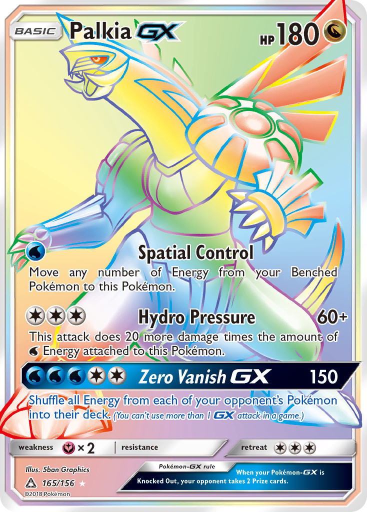 Palkia-GX 165/156 Rare Rainbow card from Ultra Prism