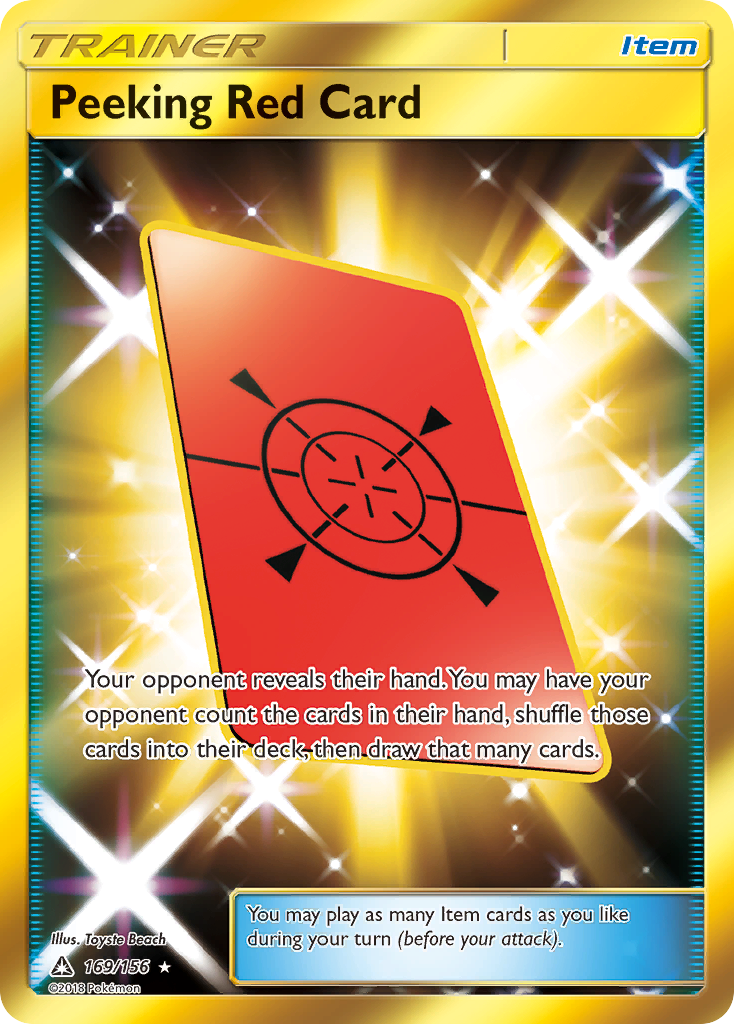 Peeking Red Card 169 Rare Secret card from Ultra Prism