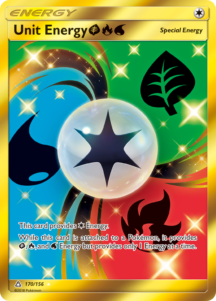 Unit Energy GrassFireWater 170 Rare Secret card from Ultra Prism
