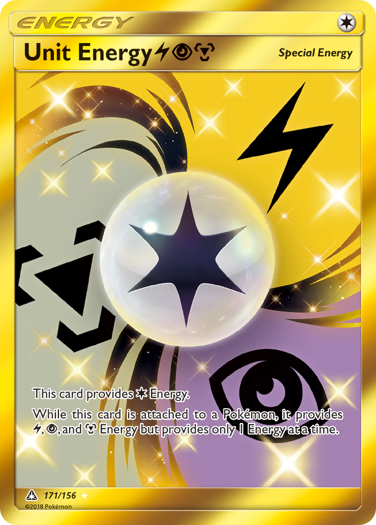 Unit Energy LightningPsychicMetal 171/156 Rare Secret card from Ultra Prism