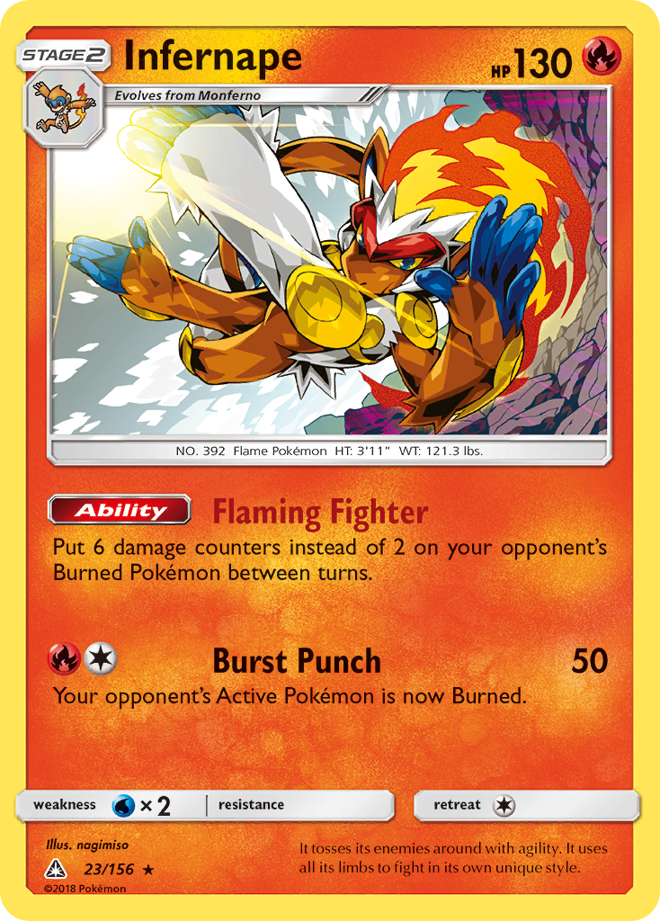 Infernape 23 Rare Holo card from Ultra Prism