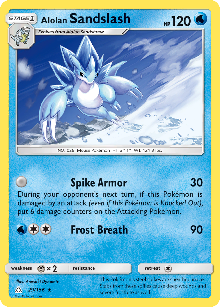 Alolan Sandslash 29 Rare card from Ultra Prism