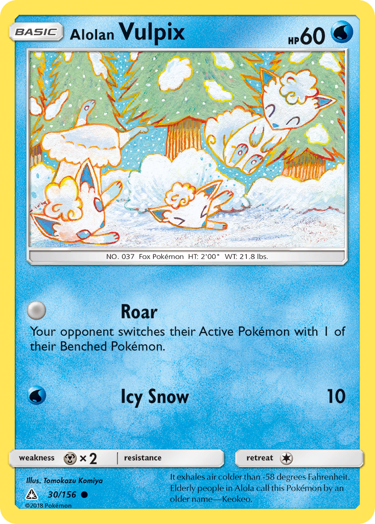 Alolan Vulpix 30/156 Common card from Ultra Prism