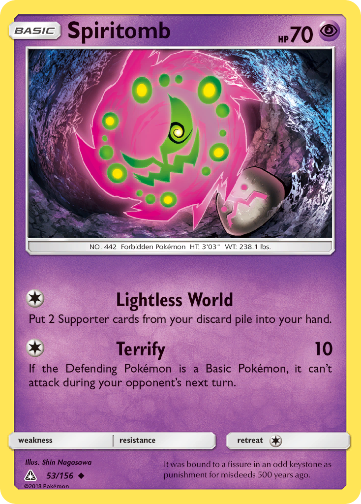 Spiritomb 53/156 Uncommon card from Ultra Prism