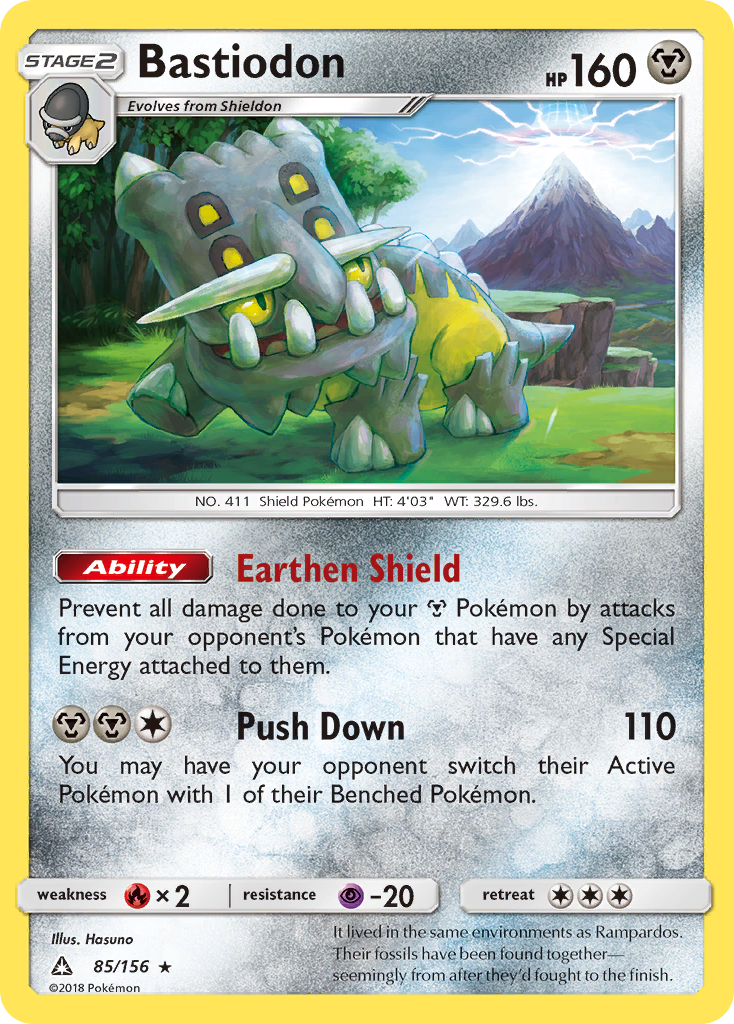 Bastiodon 85 Rare Holo card from Ultra Prism