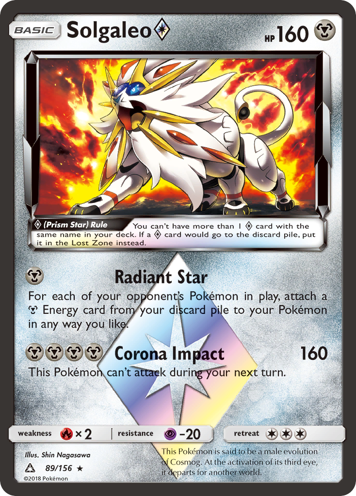 Solgaleo ◇ 89 Rare Prism Star card from Ultra Prism