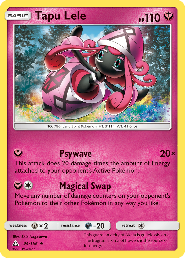Tapu Lele 94/156 Rare card from Ultra Prism