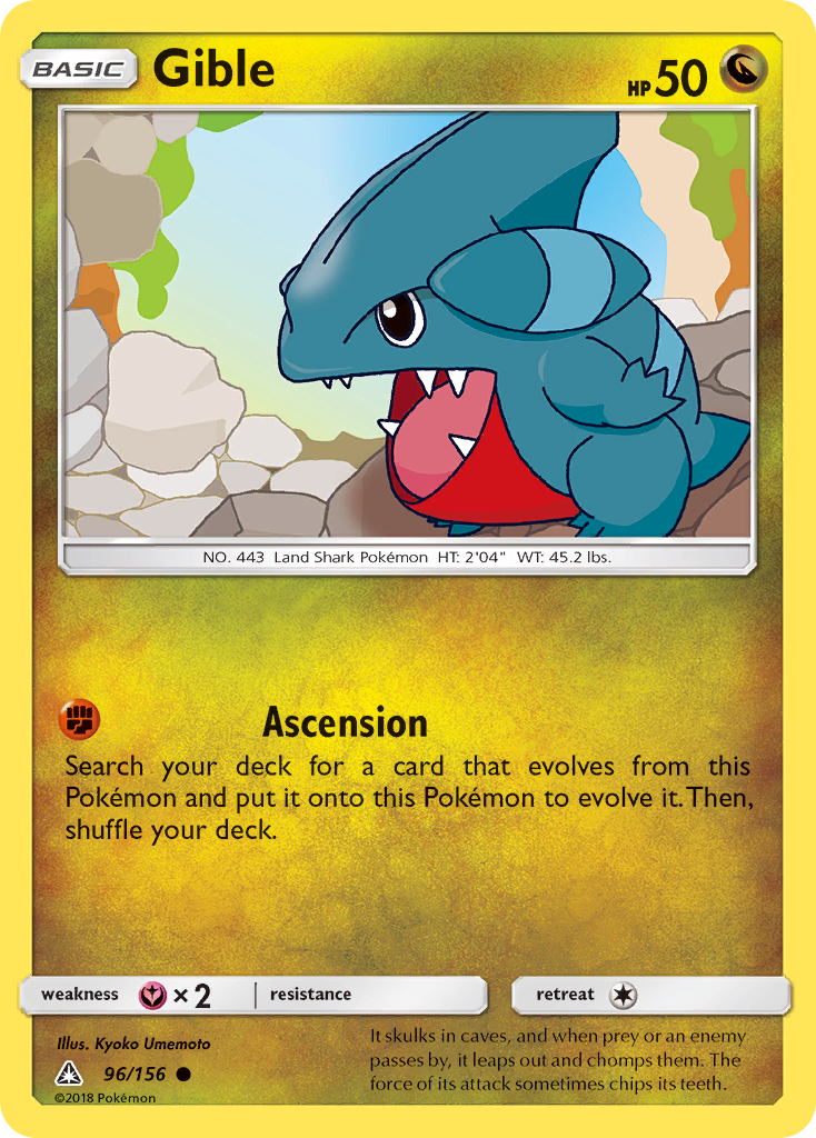 Gible 96 Common card from Ultra Prism