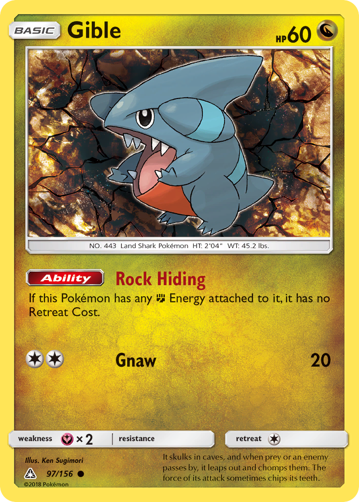 Gible 97 Common card from Ultra Prism
