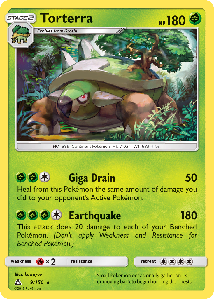 Torterra 9 Rare Holo card from Ultra Prism