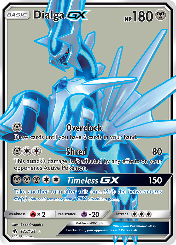 Dialga-GX 125 Rare Ultra card from Forbidden Light
