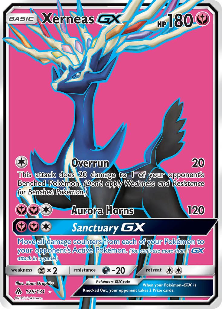 Xerneas-GX 126 Rare Ultra card from Forbidden Light