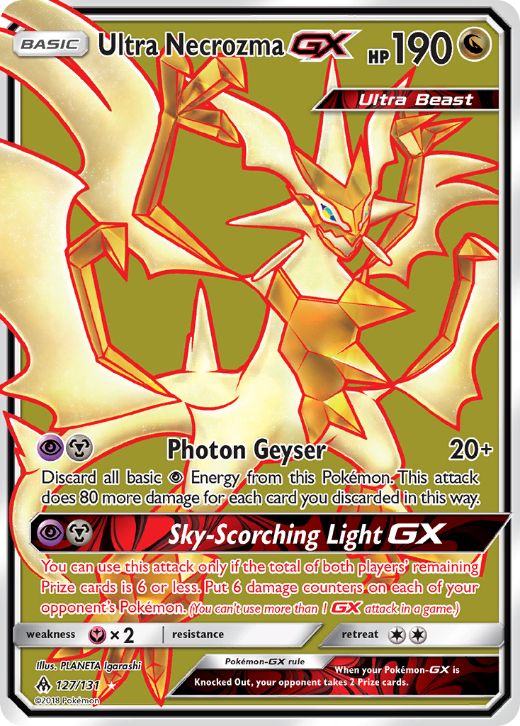 Ultra Necrozma-GX 127 Rare Ultra card from Forbidden Light