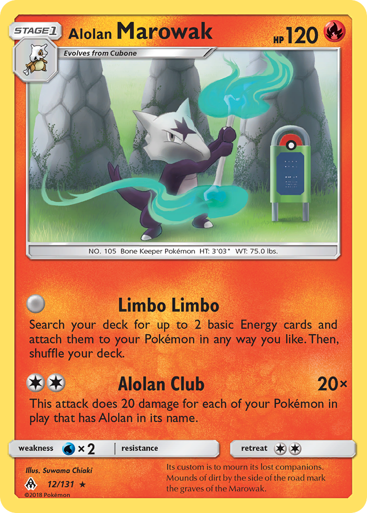 Alolan Marowak 12 Rare card from Forbidden Light
