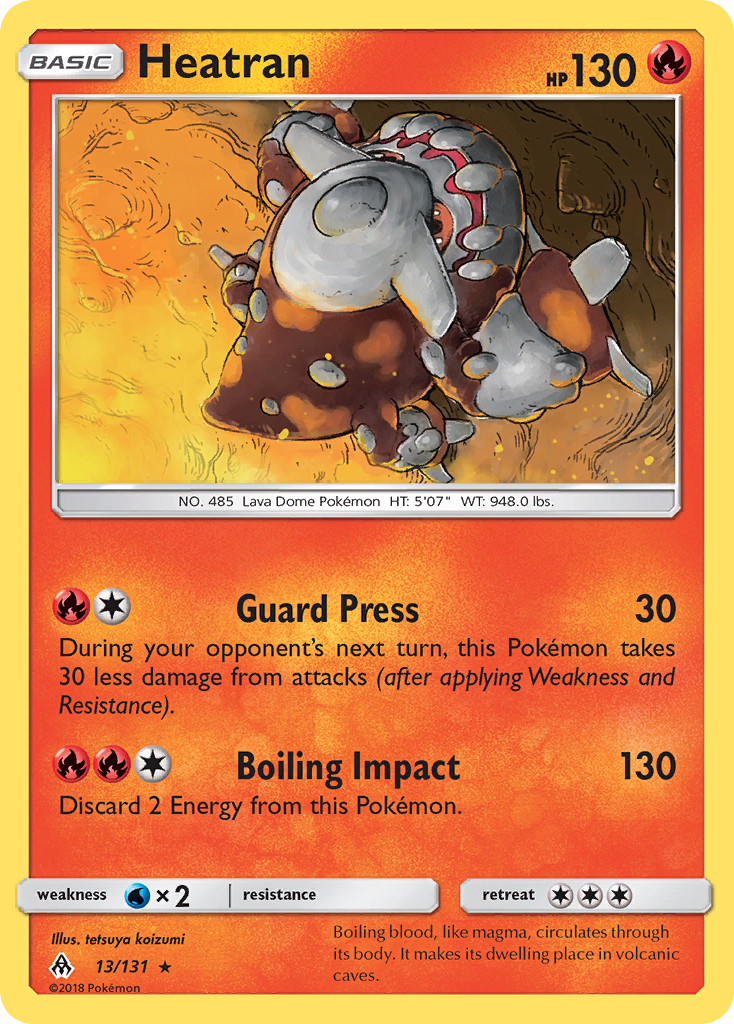 Heatran 13 Rare card from Forbidden Light