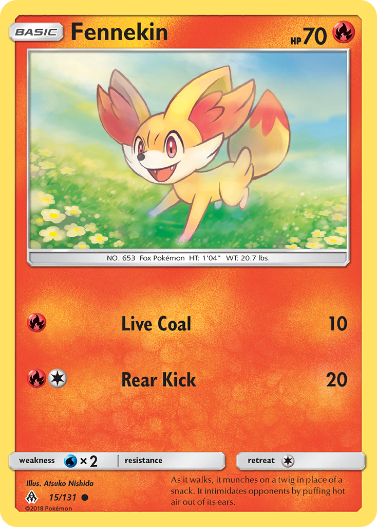 Fennekin 15 Common card from Forbidden Light