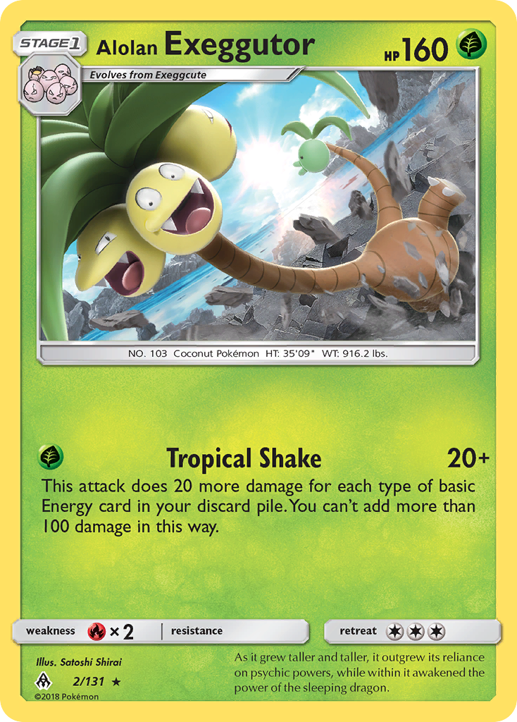 Alolan Exeggutor 2 Rare card from Forbidden Light