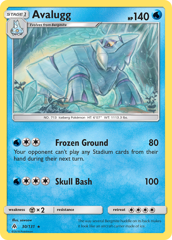 Avalugg 30/131 Rare card from Forbidden Light