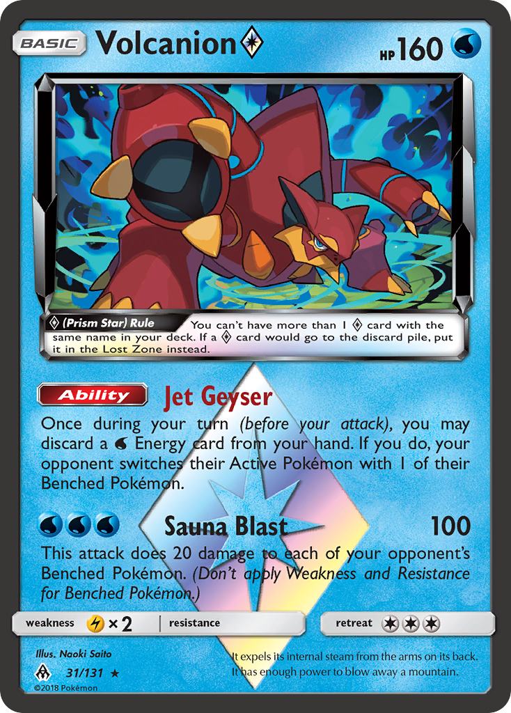 Volcanion ◇ 31 Rare Prism Star card from Forbidden Light