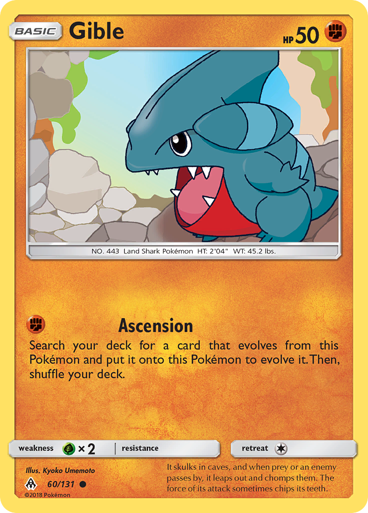 Gible 60 Common card from Forbidden Light