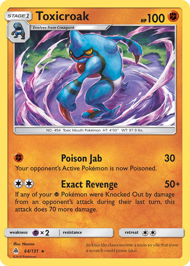 Toxicroak 64 Rare card from Forbidden Light