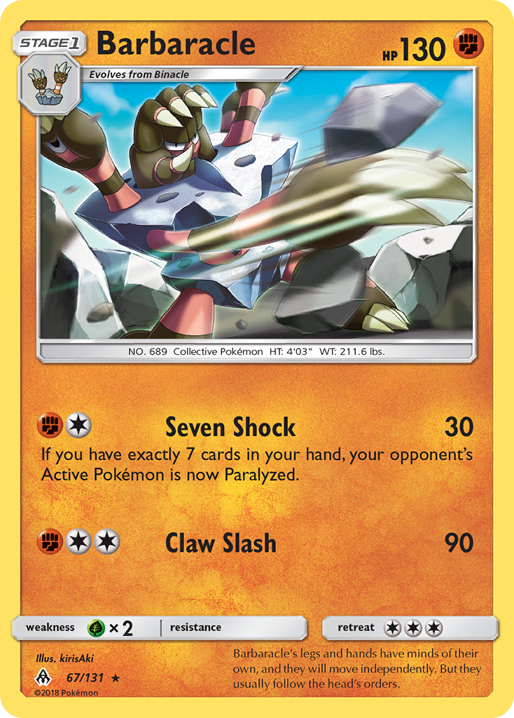 Barbaracle 67/131 Rare card from Forbidden Light