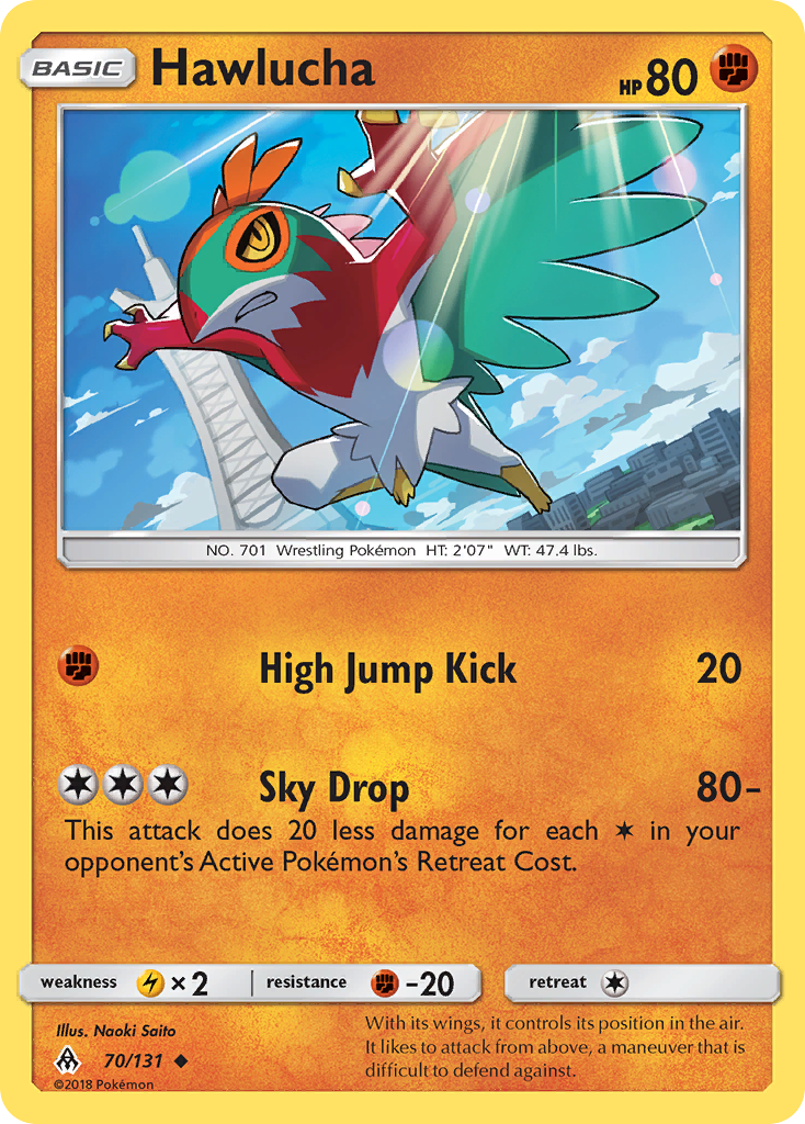 Hawlucha 70/131 Uncommon card from Forbidden Light