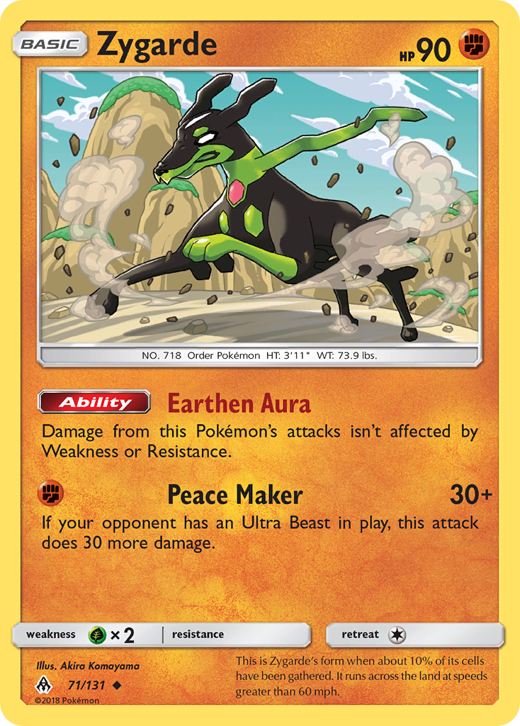 Zygarde 71 Uncommon card from Forbidden Light