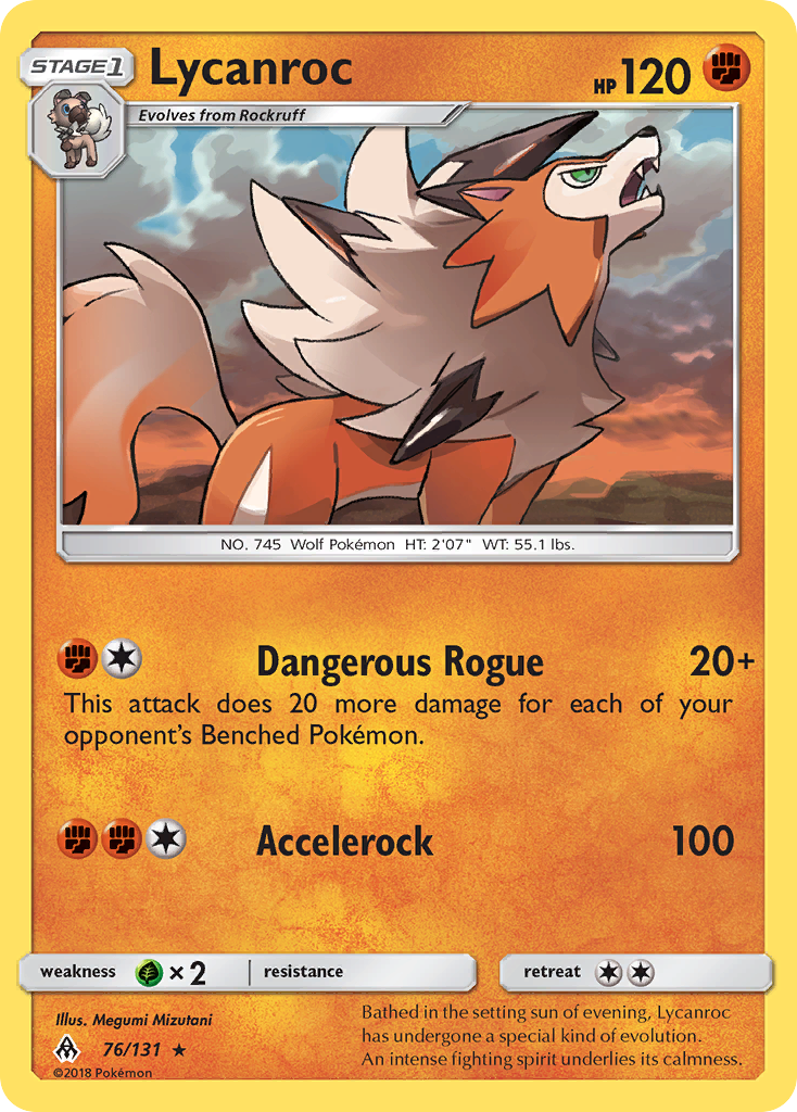 Lycanroc 76 Rare card from Forbidden Light
