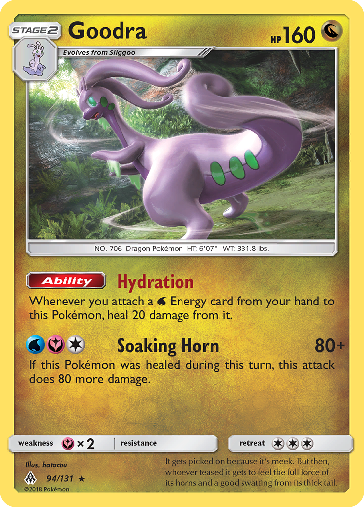 Goodra 94 Rare Holo card from Forbidden Light