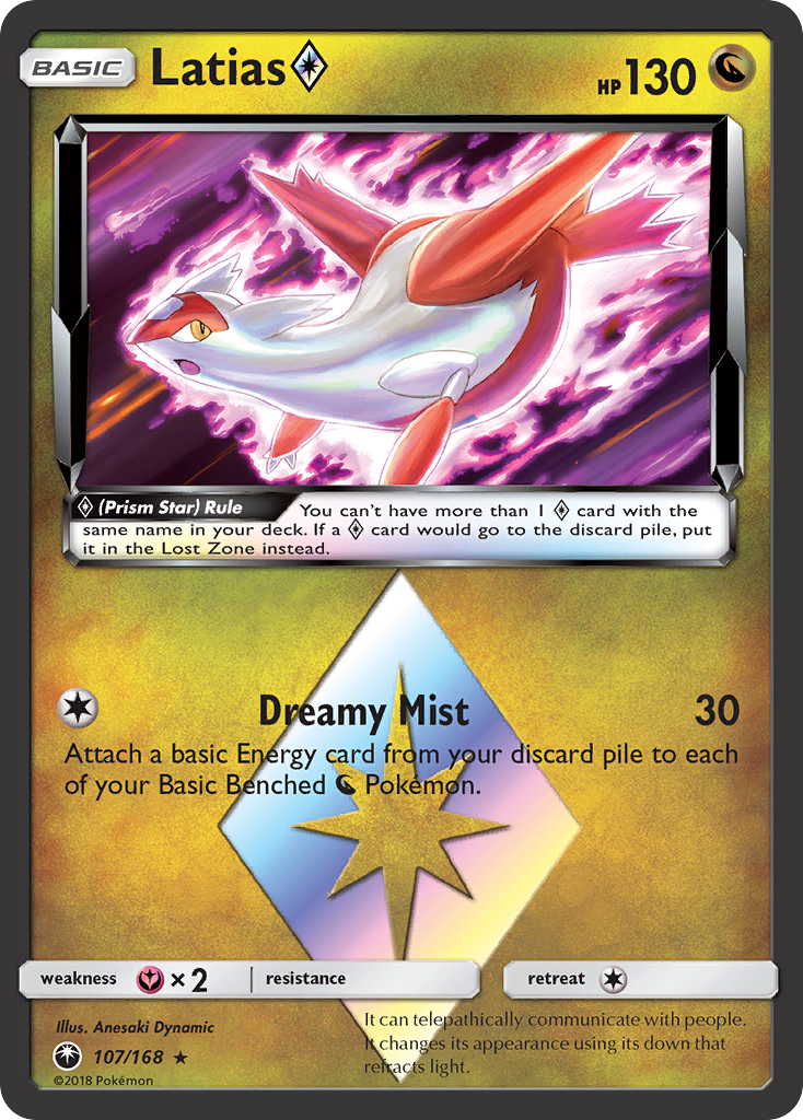 Latias ◇ 107 Rare Prism Star card from Celestial Storm