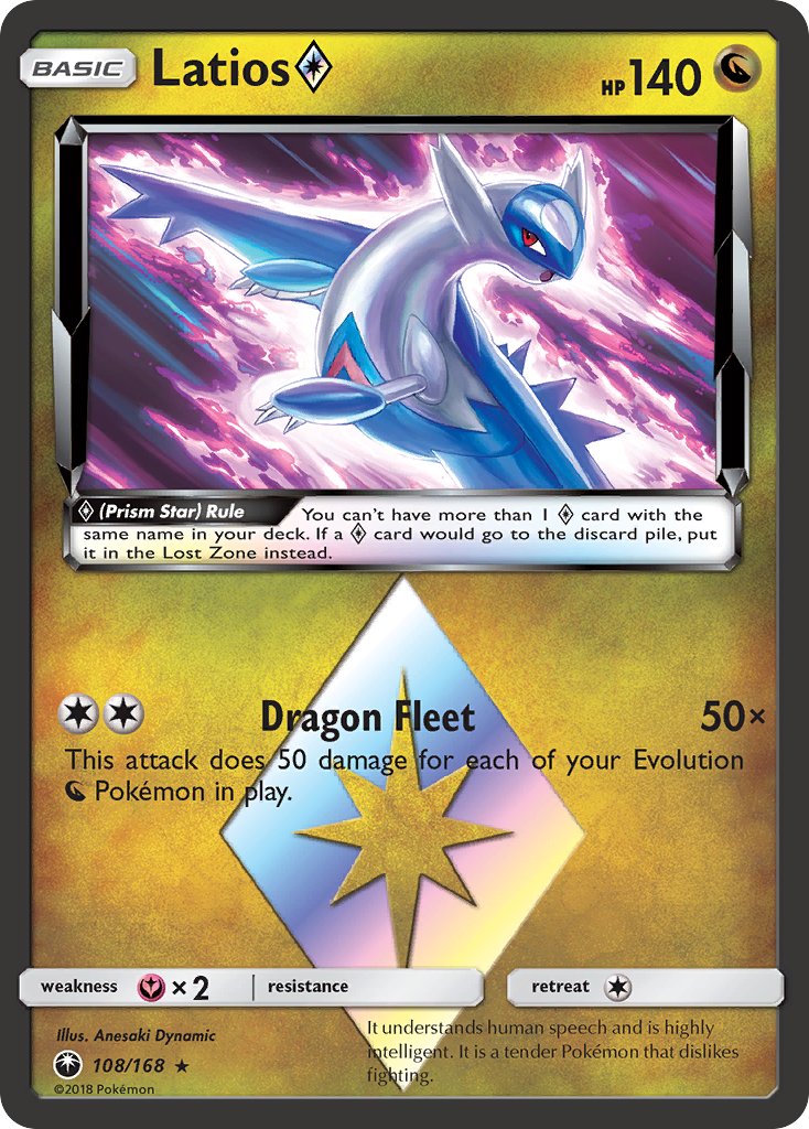 Latios ◇ 108 Rare Prism Star card from Celestial Storm
